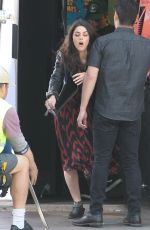 CALLIE HERNANDEZ on the set of Mixtape in Los Angeles 04/04/2018