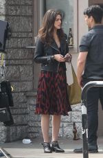 CALLIE HERNANDEZ on the set of Mixtape in Los Angeles 04/04/2018