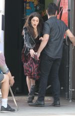 CALLIE HERNANDEZ on the set of Mixtape in Los Angeles 04/04/2018