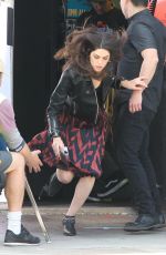 CALLIE HERNANDEZ on the set of Mixtape in Los Angeles 04/04/2018