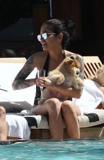 CAMI LI in Swimsuit at a Pool in Miami 04/01/2018