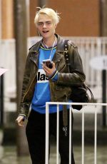 CARA DELEVINGNE Arrives in Venice 04/17/2018