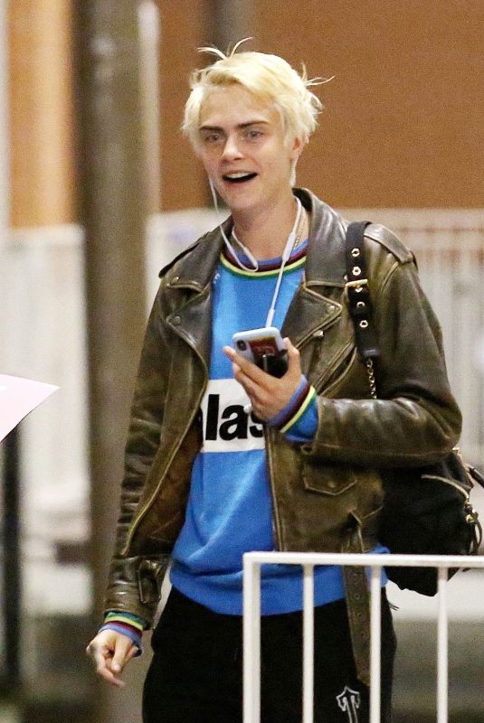 CARA DELEVINGNE Arrives in Venice 04/17/2018