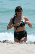 CATHY FISCHER in Bikini at a Beach in Miami 04/23/2018