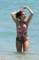CATHY HUMMELS in Swimsuit on the Beach in Miami 04/20/2018