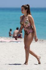 CATHY HUMMELS in Swimsuit on the Beach in Miami 04/20/2018