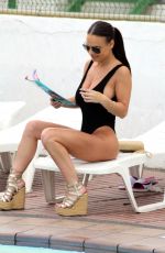 CHANTELLE CONNELLY in Black Swimsuit at a Pool in Gran Canaria 04/27/2018
