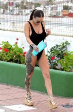 CHANTELLE CONNELLY in Black Swimsuit at a Pool in Gran Canaria 04/27/2018