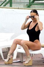 CHANTELLE CONNELLY in Black Swimsuit at a Pool in Gran Canaria 04/27/2018