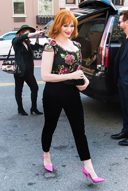 CHRISTINA HENDRICKS Arrives at Egg Screening at Tribeca Film Festival 04/21/2018