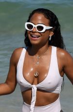 CHRISTINA MILIAN in Swimsuit at a Beach in Miami 04/29/2018