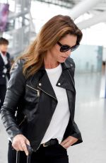 CINDY CRAWFORD at Heathrow Airport to Los Angeles 04/23/2018