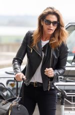 CINDY CRAWFORD at Heathrow Airport to Los Angeles 04/23/2018