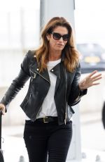 CINDY CRAWFORD at Heathrow Airport to Los Angeles 04/23/2018