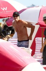 CINDY CRAWFORD Out at a Beach in Miami 03/31/2018