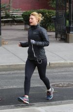 CLAIRE DANES Out Jogging in New York 04/19/2018