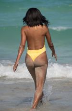 CLAUDIA JORDAN in Swimsuit at a Beach in Miami 04/13/2018