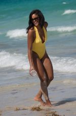 CLAUDIA JORDAN in Swimsuit at a Beach in Miami 04/13/2018