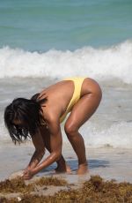 CLAUDIA JORDAN in Swimsuit at a Beach in Miami 04/13/2018