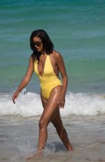 CLAUDIA JORDAN in Swimsuit at a Beach in Miami 04/13/2018