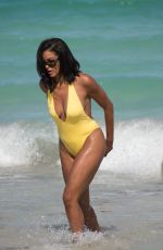 CLAUDIA JORDAN in Swimsuit at a Beach in Miami 04/13/2018