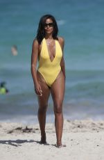 CLAUDIA JORDAN in Swimsuit Celebrates Her 45th Birthday in Miami Beach 04/13/2018