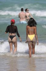CLAUDIA JORDAN in Swimsuit Celebrates Her 45th Birthday in Miami Beach 04/13/2018
