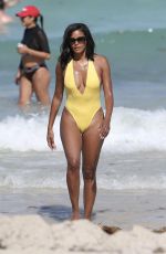 CLAUDIA JORDAN in Swimsuit Celebrates Her 45th Birthday in Miami Beach 04/13/2018