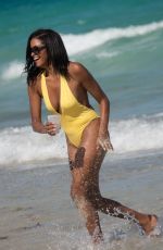 CLAUDIA JORDAN in Swimsuit Celebrates Her 45th Birthday in Miami Beach 04/13/2018