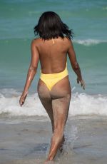 CLAUDIA JORDAN in Swimsuit Celebrates Her 45th Birthday in Miami Beach 04/13/2018