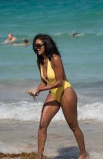 CLAUDIA JORDAN in Swimsuit Celebrates Her 45th Birthday in Miami Beach 04/13/2018