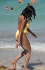 CLAUDIA JORDAN in Swimsuit Celebrates Her 45th Birthday in Miami Beach 04/13/2018
