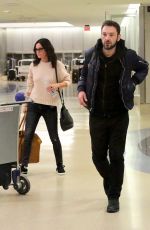 COURTENEY COX and Johnny McDaid at LAX Airport in Los Angeles 04/20/2018