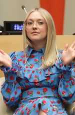 DAKOTA FANNING Speaks at United Nations World Autism Day Meetings in New York 04/05/2018
