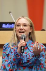 DAKOTA FANNING Speaks at United Nations World Autism Day Meetings in New York 04/05/2018