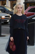 DOVE CAMERON Arrives at a Party at Rodeo Drive Burberry Store in Beverly Hills 04/18/2018