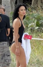 DRAYA MICHELE in Swimsuit on the Set of a Photoshoot in Miami Beach 04/21/2018