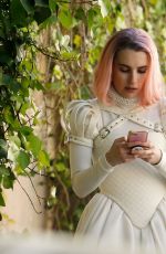 EIZA GONZALEZ and EMMA ROBERTS on the Set of Paradise Hill in Barcelona 04/17/2018