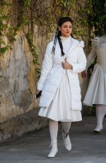 EIZA GONZALEZ and EMMA ROBERTS on the Set of Paradise Hill in Barcelona 04/17/2018