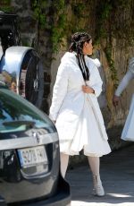 EIZA GONZALEZ and EMMA ROBERTS on the Set of Paradise Hill in Barcelona 04/17/2018