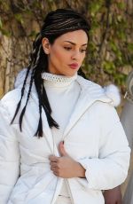 EIZA GONZALEZ and EMMA ROBERTS on the Set of Paradise Hill in Barcelona 04/17/2018