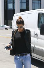 ELISABETTA CANALIS in Jeans and Leather Jacket Out in West Hollywood 04/26/2018