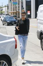 ELISABETTA CANALIS in Jeans and Leather Jacket Out in West Hollywood 04/26/2018