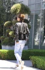 ELISABETTA CANALIS in Jeans and Leather Jacket Out in West Hollywood 04/26/2018