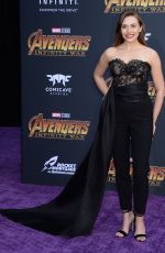 ELIZABETH OLSEN at Avengers: Infinity War Premiere in Los Angeles 04/23/2018