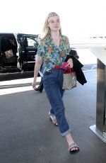 ELLE FANNING at LAX Airport in Los Angeles 04/20/2018
