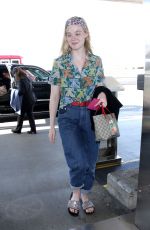ELLE FANNING at LAX Airport in Los Angeles 04/20/2018