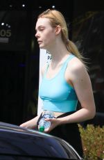 ELLE FANNING in Leggings at a Gym Session in Los Angeles 04/06/2018