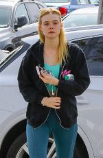ELLE FANNING in Leggings at a Gym Session in Los Angeles 04/06/2018