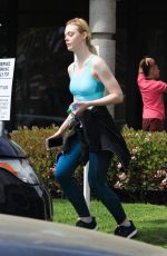 ELLE FANNING in Leggings at a Gym Session in Los Angeles 04/06/2018